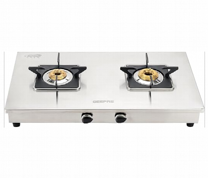 Geepas Ggc31038 Stainless Steel Double Burner Gas Stove With Auto Ignition System - Zoom Image 2