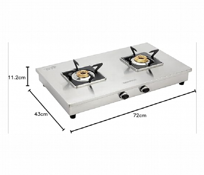 Geepas Ggc31038 Stainless Steel Double Burner Gas Stove With Auto Ignition System - Zoom Image 6