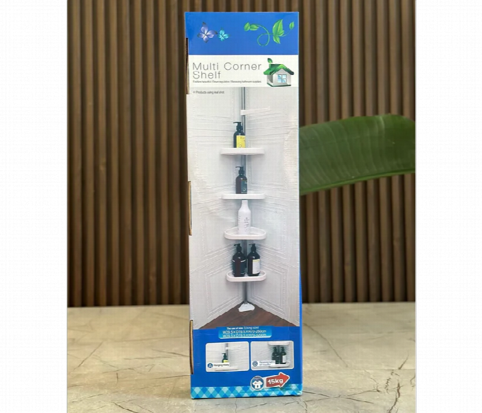 Adjustable 4 Tier Telescopic Shower Rack With Shelves Hooks And Towel Bar Rustproof Extendable Up To 260Cm - Zoom Image 2