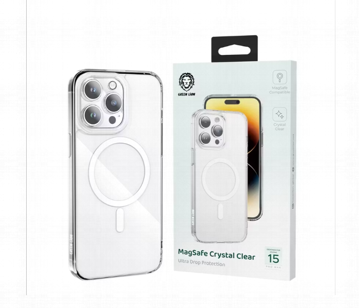 Green Lion Magsafe Crystal Clear Case For Iphone 15 Pro Max - Zoom Image 3