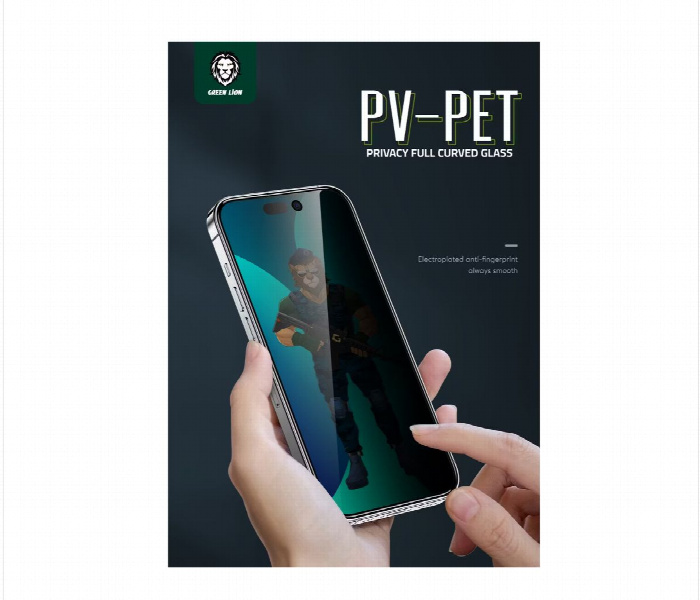 Green Lion 3D Pet Privacy Glass Screen Protector For Iphone 14 Pro Max  6.7Inch Black - Zoom Image 4