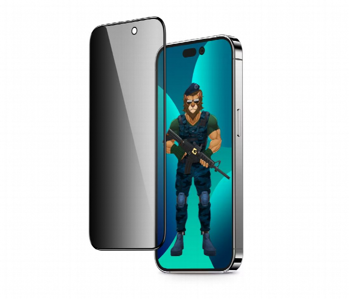 Green Lion 3D Pet Privacy Glass Screen Protector For Iphone 14 Pro  6.1Inch - Zoom Image 1