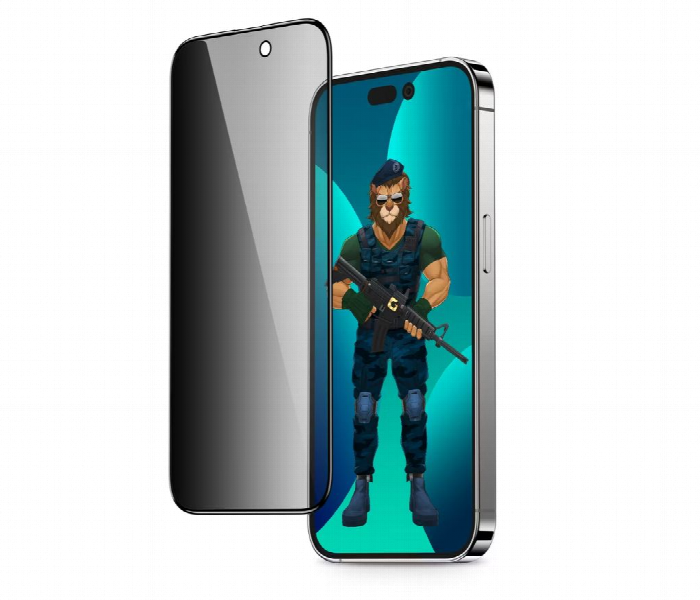 Green Lion 3D Pet Privacy Glass Screen Protector For Iphone 14 Pro  6.1 Inch - Zoom Image 1