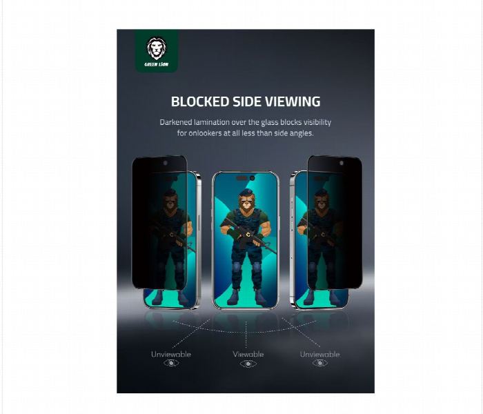 Green Lion 3D Pet Privacy Glass Screen Protector For Iphone 13 Pro Max Or 14 Plus 6.7Inch  Black - Zoom Image 4
