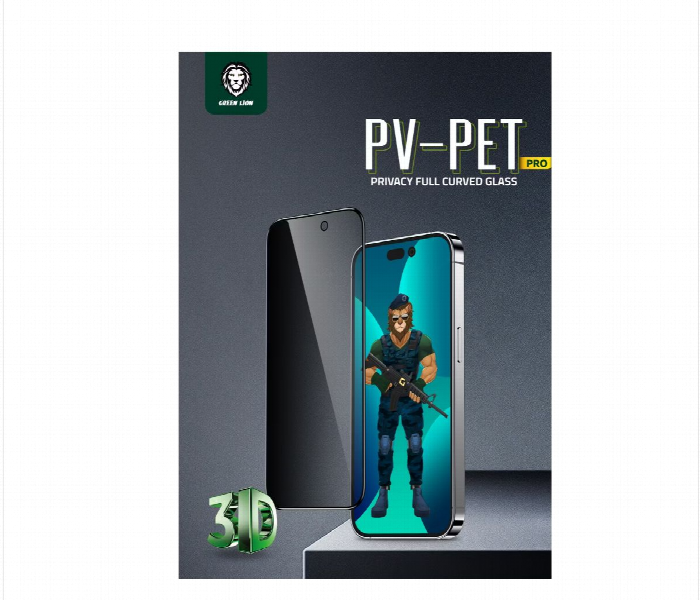 Green Lion 3D Pet Privacy Glass Screen Protector For Iphone 13 Or13 Pro Or 14  6.1Inch  Black - Zoom Image 3