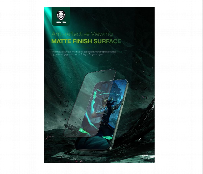 Green Lion 3D Pv Pet Pro Full Curved Glass For Iphone 16 Pro Max Black - Zoom Image 3