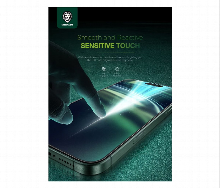 Green Lion 3D Pv Pet Pro Full Curved Glass For Iphone 16 6.1 Black - Zoom Image 2