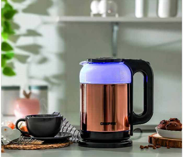Geepas Gk38063 Electric Glass Kettle 1.7L 1500W With 360 Degree Rotation Base And Automatic Shut Off Function - Zoom Image 4