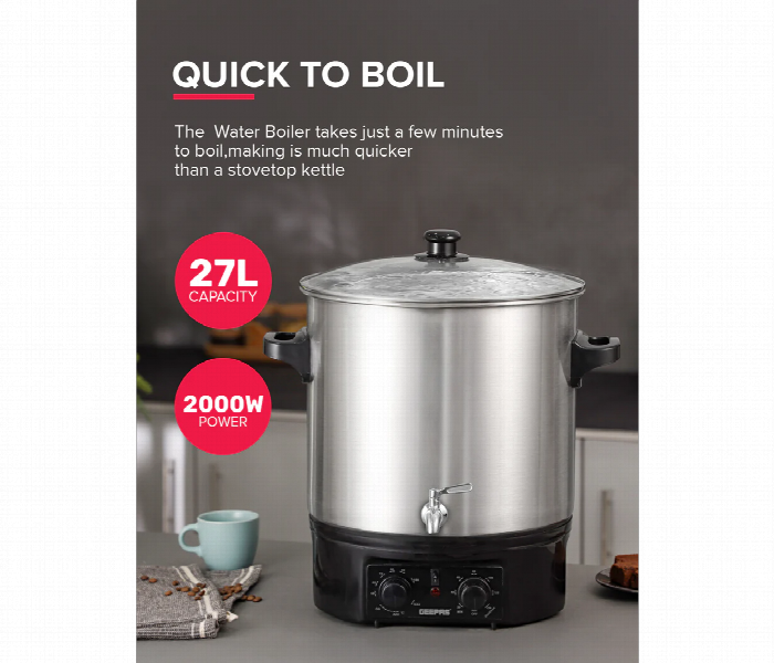 Geepas Gk38077 27L Stainless Steel Water Boiler With Faucet - Zoom Image 2