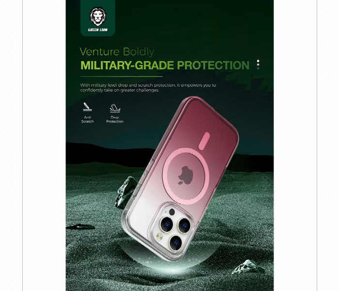 Green Lion Gradient Magsafe Case For Iphone 16 Pro Pink - Zoom Image 3