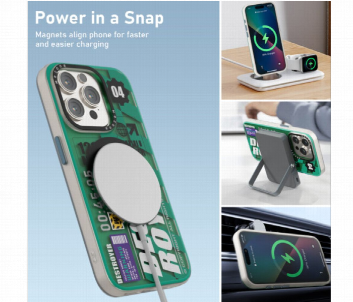 Mezone Destroyer Magnetic Phone Case For Iphone 14 Pro Green - Zoom Image 2