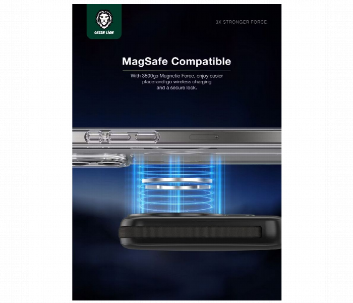 Green Lion Magsafe Grip Case For Iphone 15 Pro Black - Zoom Image 3