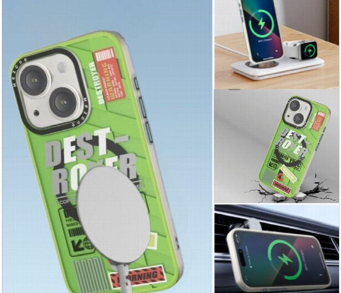 Mezone Destroyer Magnetic Phone Case For Iphone 14 Yellow Green - Zoom Image 2