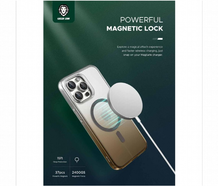 Green Lion Gradient Magsafe Case For Iphone 15 Pro  Titanium - Zoom Image 2