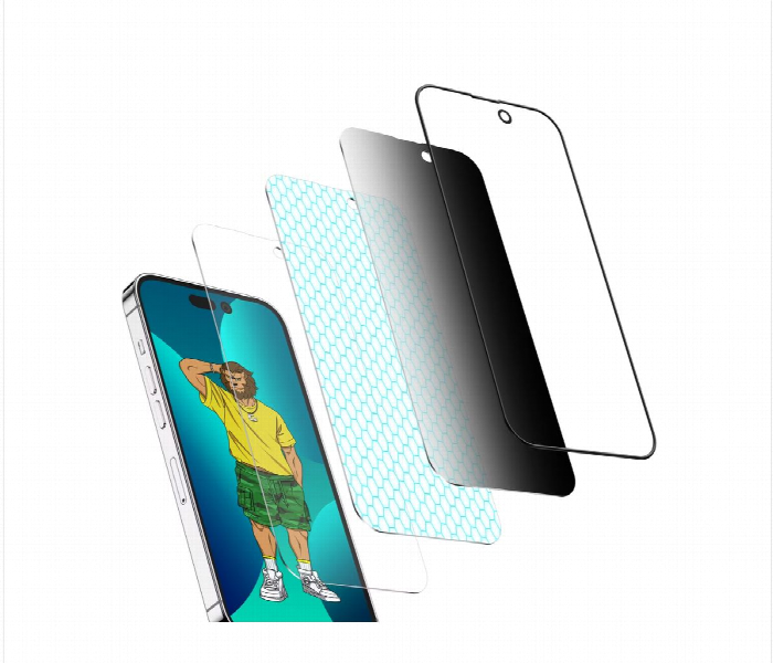 Green Lion 3D Silicone Privacy Glass Screen Protector For Iphone 14 Pro - Zoom Image 4