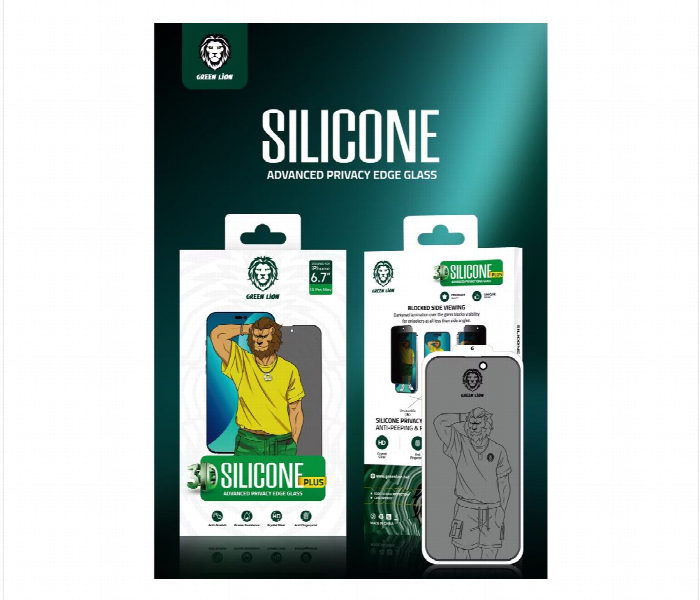 Green Lion 3D Silicone Privacy Glass Screen Protector For Iphone 14 Pro - Zoom Image 2
