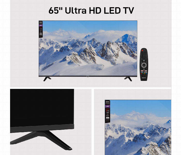 Geepas Gled6523Sgxhd 65 Inch 4K Ultra Hd  Google Smart Led Tv With Frameless Design - Zoom Image 6