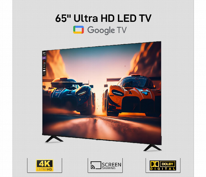 Geepas Gled6523Sgxhd 65 Inch 4K Ultra Hd  Google Smart Led Tv With Frameless Design - Zoom Image 2