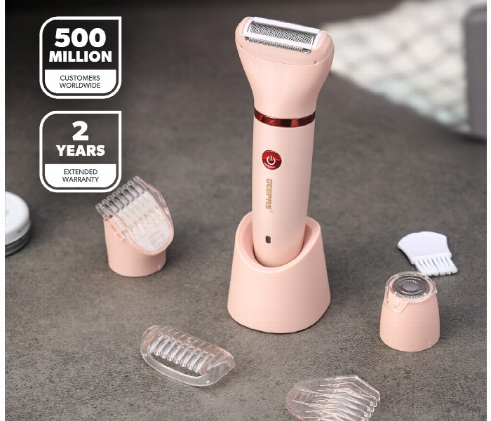 Geepas Gls57521Uk 3 In 1 Waterproof Wet And Dry Rechargeable Electric Razor For Women With Trimmer Heads - Zoom Image 2