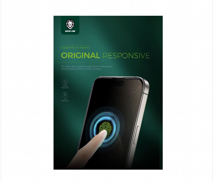 Green Lion Picasso 3D Privacy Glass Iphone 15 Pro Black - Zoom Image 2