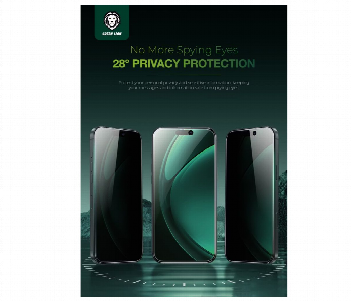 Green Lion 3D Silicone Plus Advanced Privacy Edge Glass For Iphone 16 Pro  Black - Zoom Image 2