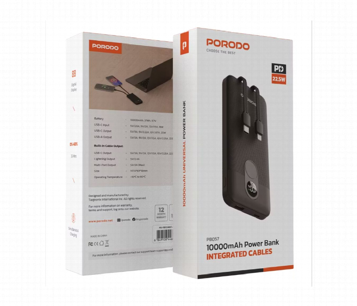 Porodo 10000Mah Powerbank 2Xtype C  Black - Zoom Image 4