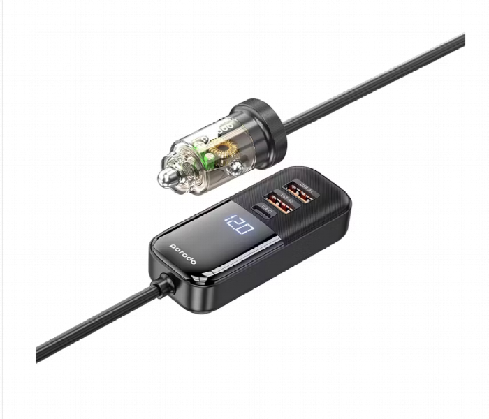 Porodo 120W Transparent Multi Port Car Charger - Zoom Image 2