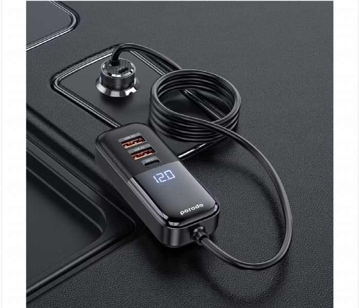 Porodo 120W Transparent Multi Port Car Charger - Zoom Image 3
