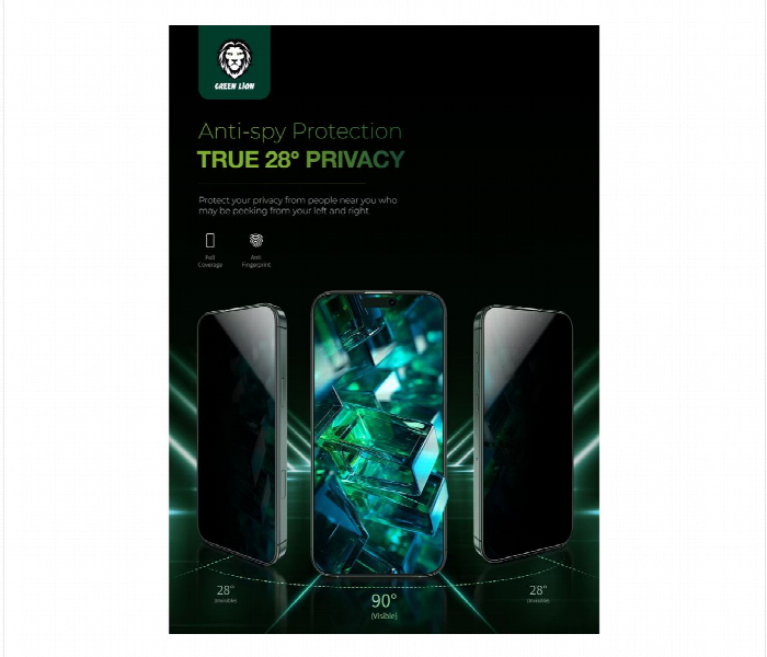 Green Lion 9H Steve Privacy Glass Screen Protector For Iphone 16 6.1 Black - Zoom Image 4
