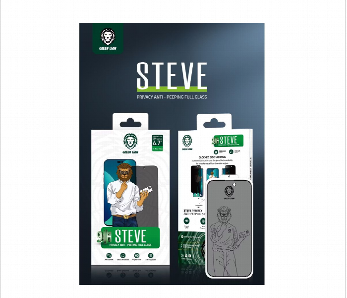 Green Lion 9H Steve Privacy Screen Protector For Iphone 14 Pro Max 6.7Inch - Zoom Image 3