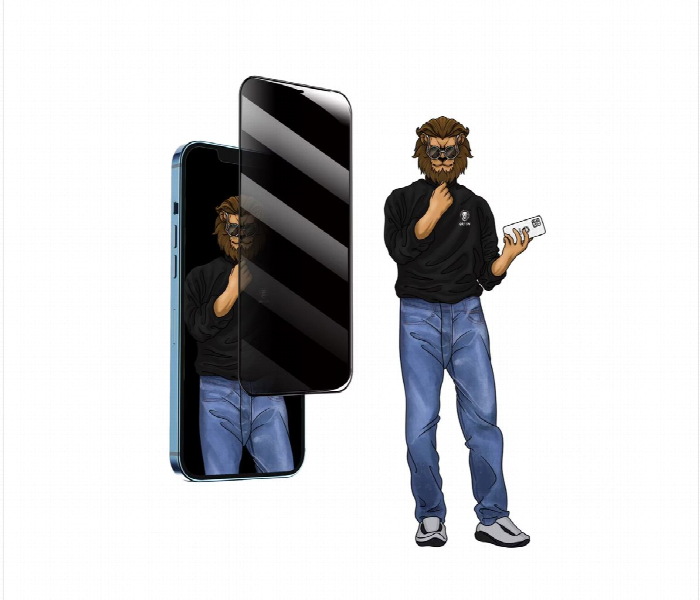 Green Lion 9H Steve Privacy Full Glass Screen Protector For Iphone 12 Pro Max - Zoom Image 2