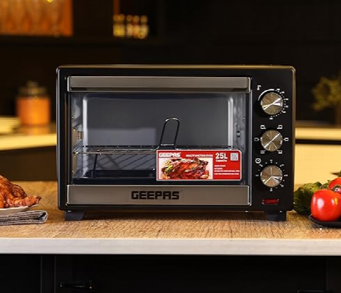 Geepas Go34040 Electric Oven 25L 1600W With Rotisserie Perfect For Baking And Grilling - Zoom Image 2