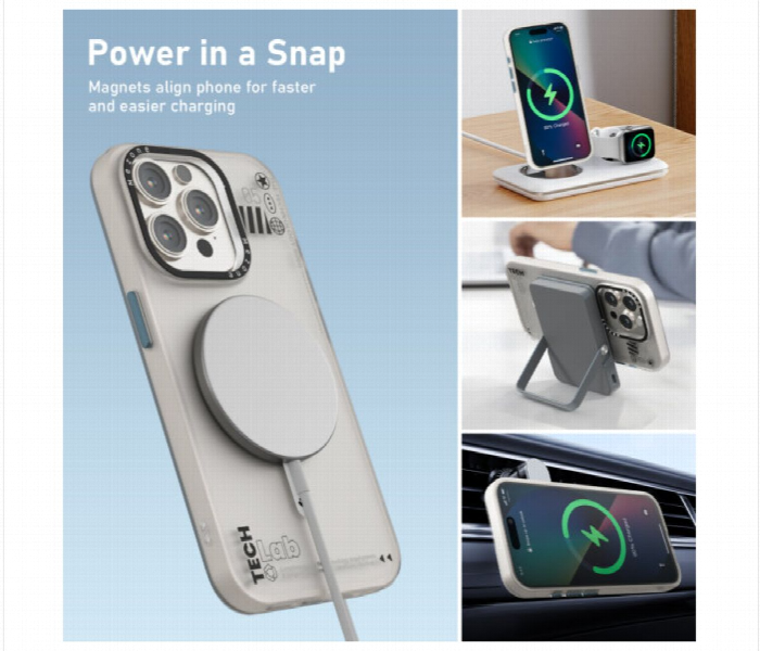 Mezone Tech Magnetic Case Iphone 15 Pro  White - Zoom Image 2
