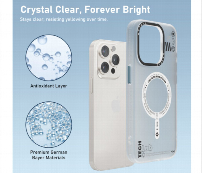 Mezone Tech Magnetic Case Iphone 15 Pro  White - Zoom Image 3
