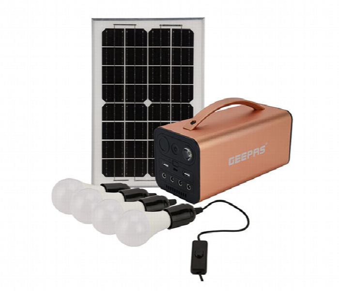 Geepas Gps51087 Rechargeable Power Station With 7500Mah Rechargeable Lithium Battery And 10W Solar Panel - Zoom Image 1
