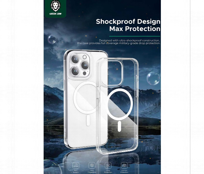 Green Lion Magsafe Crystal Clear Case For Iphone 15 Pro - Zoom Image 4