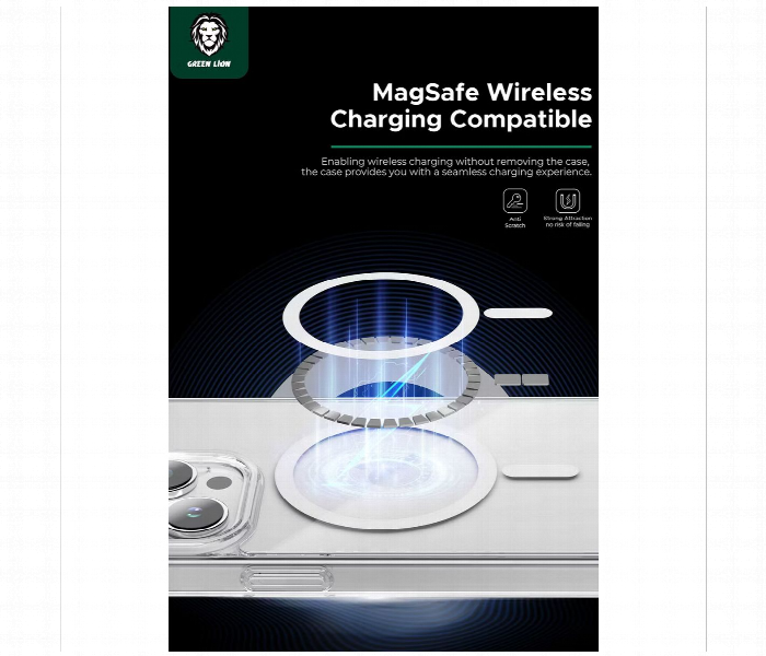 Green Lion Magsafe Crystal Clear Case For Iphone 15 Pro - Zoom Image 3