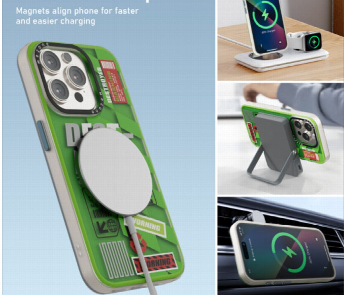 Mezone Destroyer Magnetic Phone Case For Iphone 15 Pro Yellow Green - Zoom Image 4