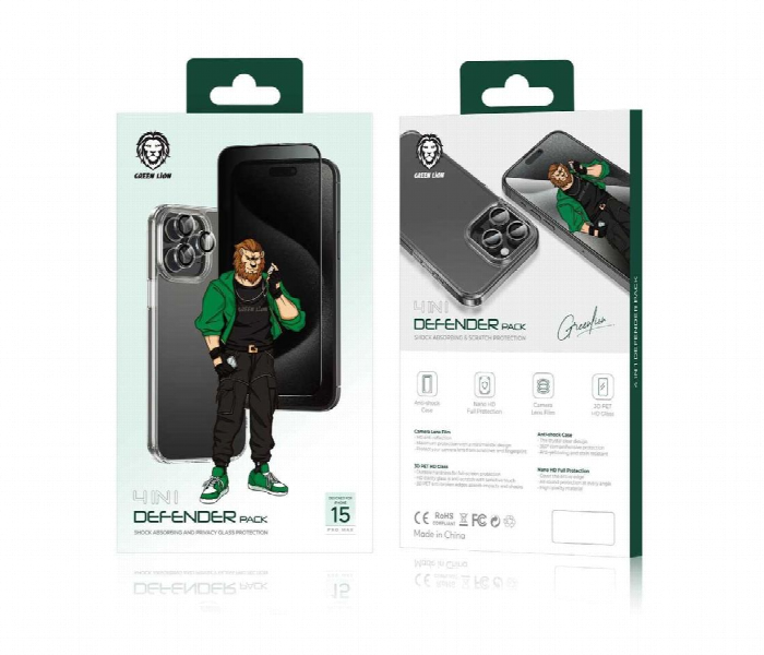 Green Lion 4 In 1 Defender Pack Privacy For Iphone 15 Pro Max - Zoom Image 2