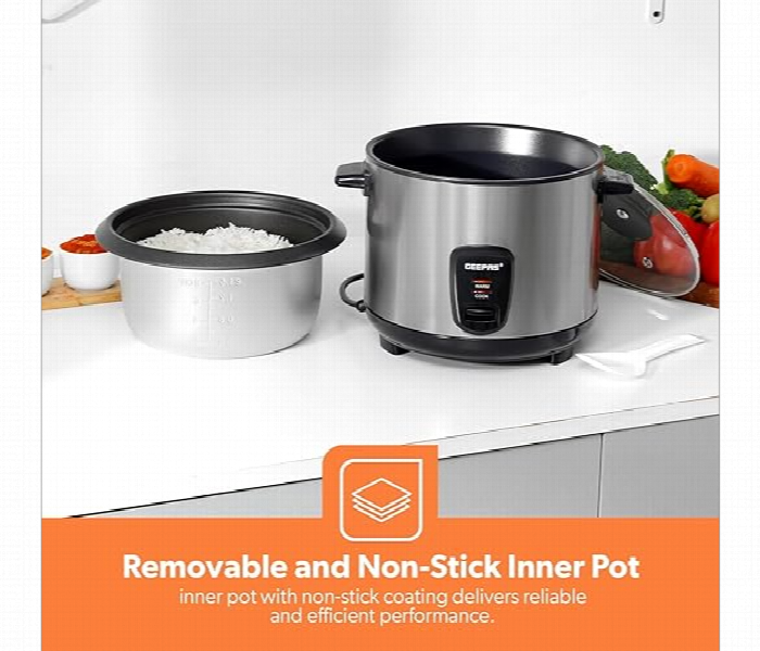Geepas Grc35040 1.5L Multifunctional Durable Construction Rice Cooker Equipped  With Cool Touch Handle And Measuring Cup - Zoom Image 2