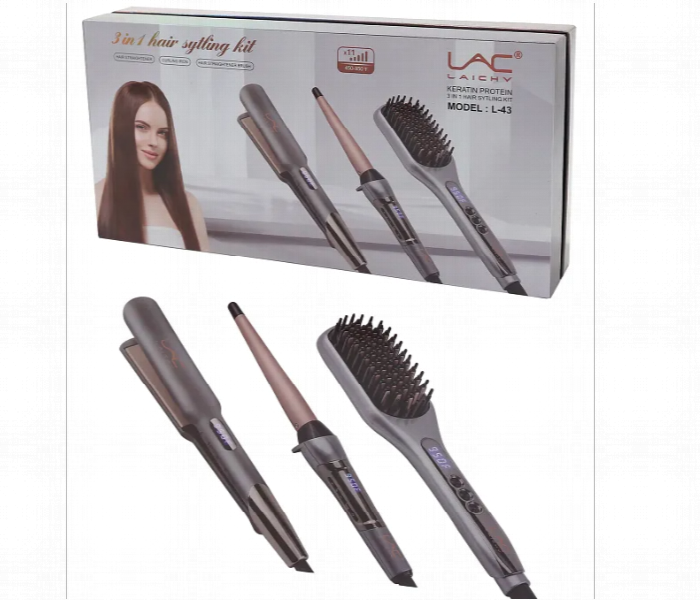 Lac Laichy Hair Styling Set Includes Hair Straightener Hair Curler And Hot Brush Heats Up To 450 Degrees Fast - Zoom Image 3