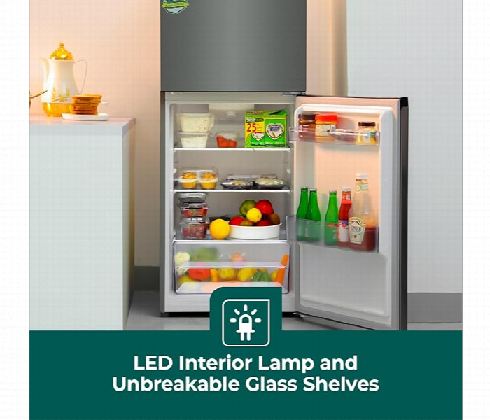 Geepas Grf2522Sxn 180L Net Capacity Stainless Steel Double Door Refrigerator With Multi Air Flow Body - Zoom Image 4