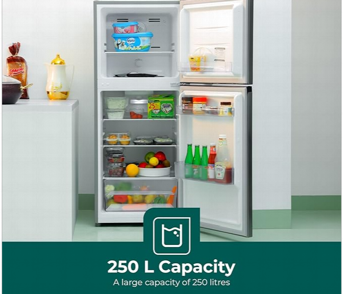 Geepas Grf2522Sxn 180L Net Capacity Stainless Steel Double Door Refrigerator With Multi Air Flow Body - Zoom Image 6