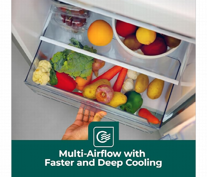 Geepas Grf2522Sxn 180L Net Capacity Stainless Steel Double Door Refrigerator With Multi Air Flow Body - Zoom Image 5