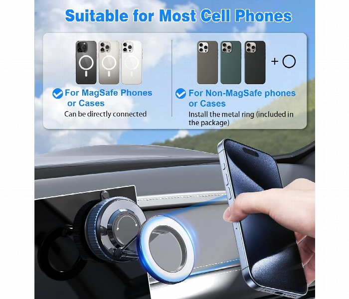 Magnetic Phone Stand For Car 360 Degree Rotatable Phone Holder Strong Magnet Foldable Car Mount With Suction Cup - Zoom Image 4