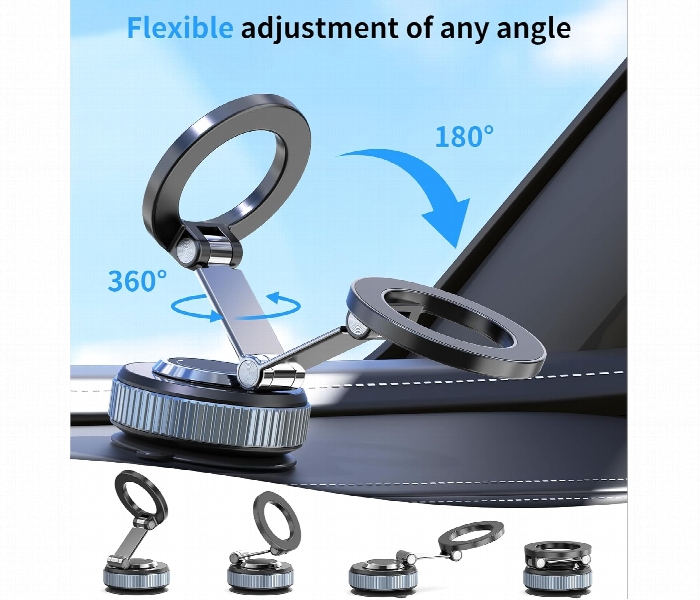 Magnetic Phone Stand For Car 360 Degree Rotatable Phone Holder Strong Magnet Foldable Car Mount With Suction Cup - Zoom Image 2