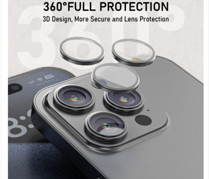 Mezone Lens Protector For Iphone 15 Pro Max  Black - Zoom Image 3