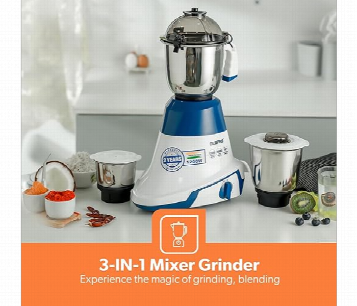 Geepas Gsb44088 3 In 1 1200W Stainless Steel Mixer Grinder - Zoom Image 4