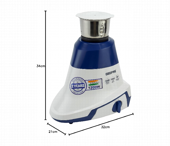 Geepas Gsb44088 3 In 1 1200W Stainless Steel Mixer Grinder - Zoom Image 10