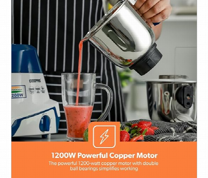 Geepas Gsb44088 3 In 1 1200W Stainless Steel Mixer Grinder - Zoom Image 5